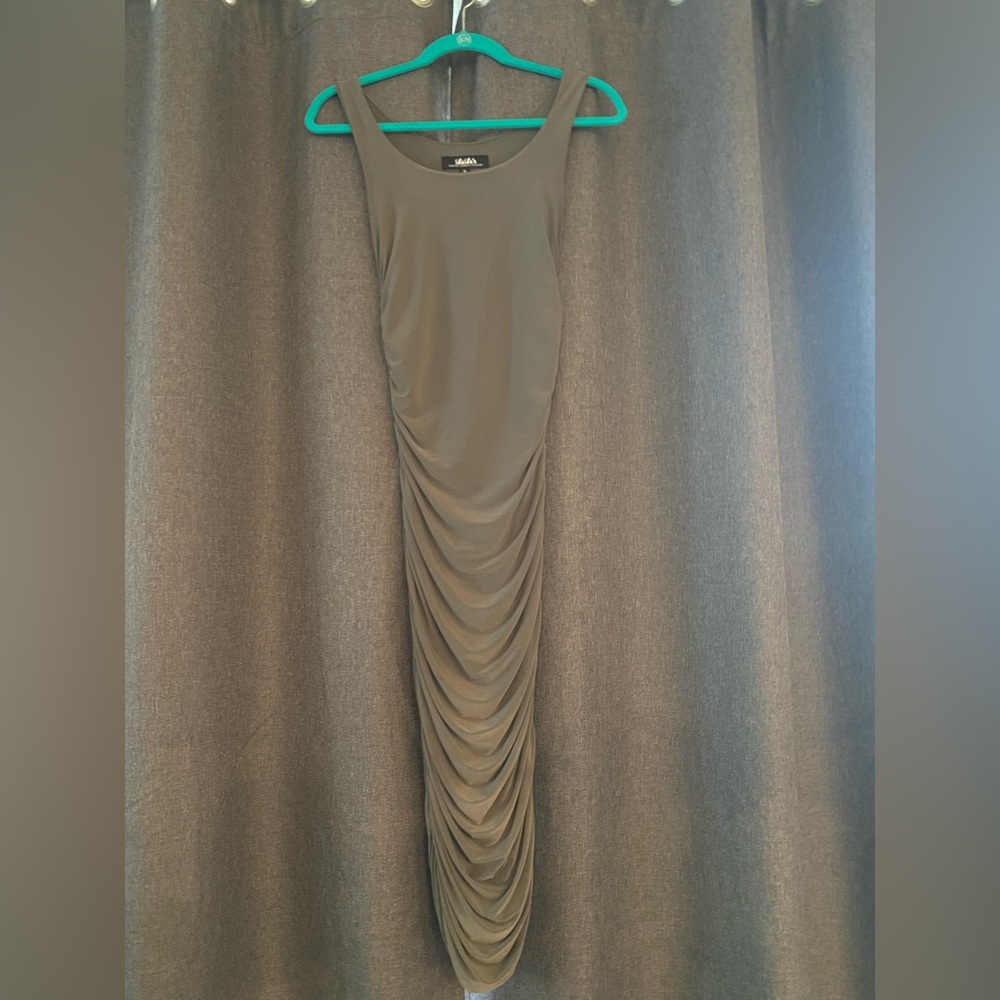 Posh and Polished Olive Green Midi Dress